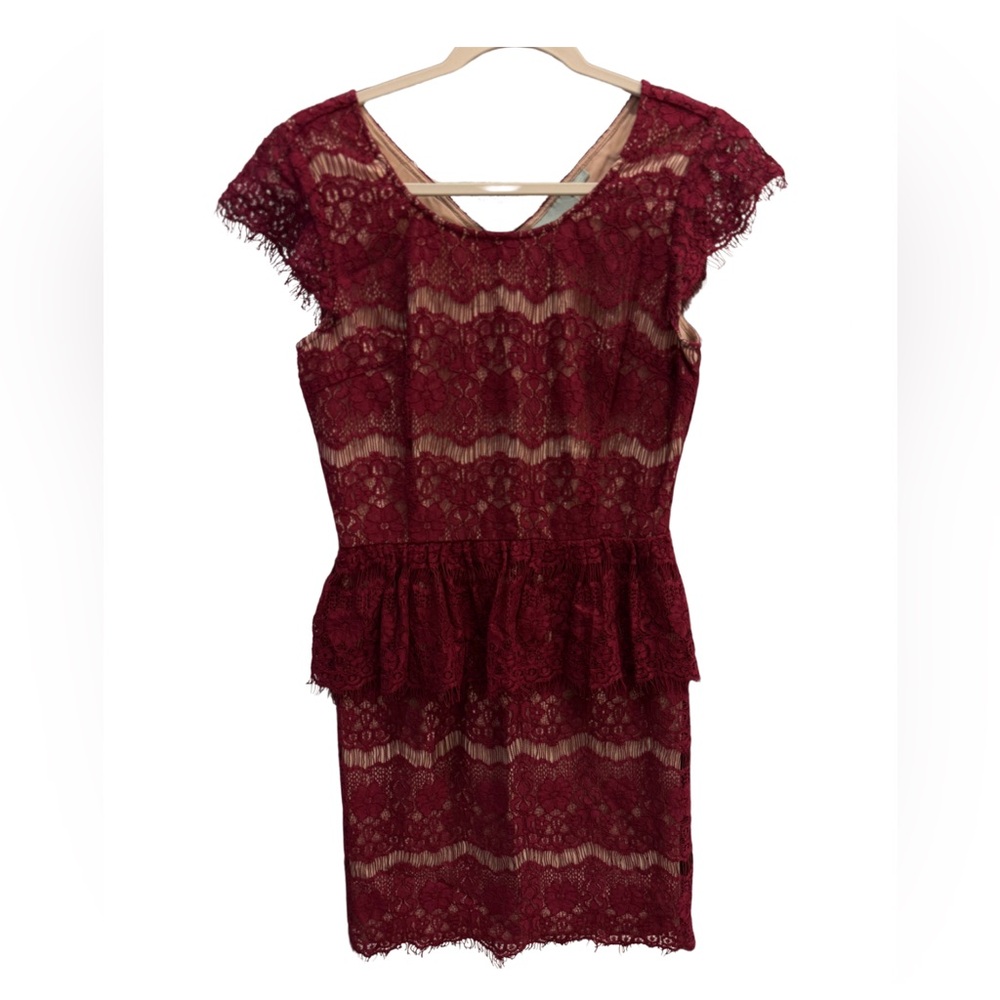 ANTHROPOLOGIE Maeve Lace Dress in Wine/Bordeaux. Worn once. Originally $148